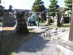 粟嶋神社参道工事